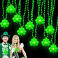 Turnmeon 10 Pack St.Patrick'S Day Light Up Shamrocks Necklaces Accessories Metallic Green Beads Necklace Irish St. Patrick'S Day
