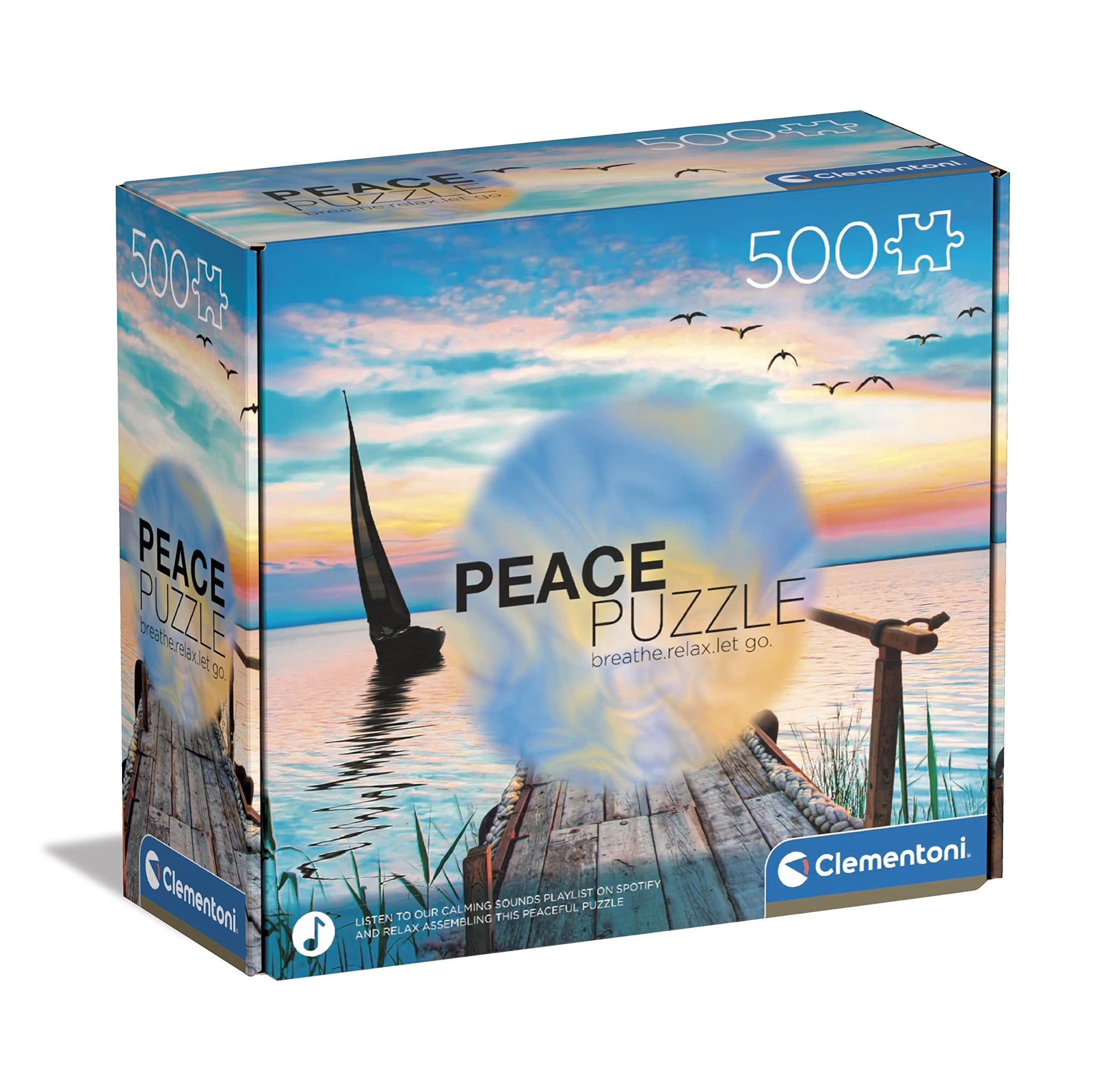Clementoni - 35121 - Peace Puzzle - Peaceful Wind - Jigsaw Puzzle 500 Pieces, Made In Italy, Jigsaw Puzzle For Adults