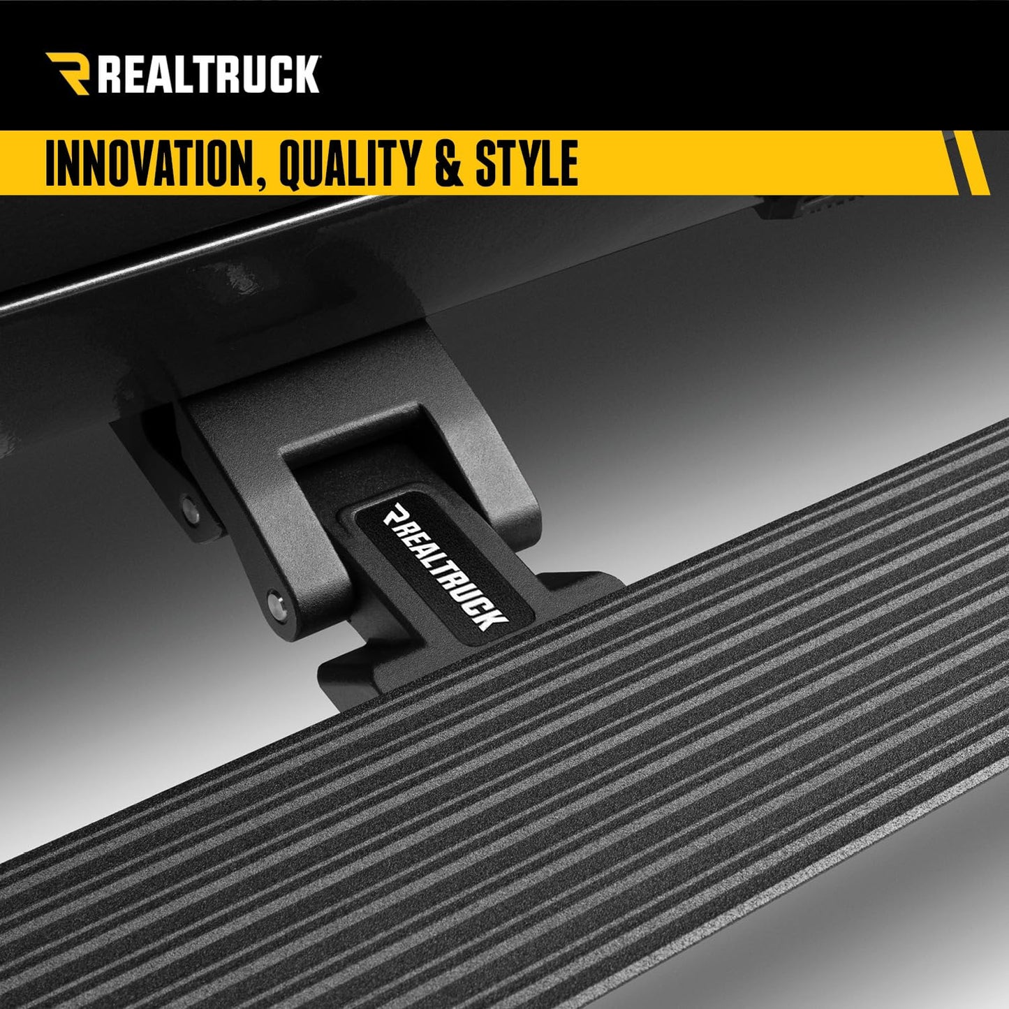 RealTruck Volt Power Running Boards for 2020-2025 Jeep Gladiator JT (2020-2025) 4-Door | Aluminum, Textured Black | 20451687PC |