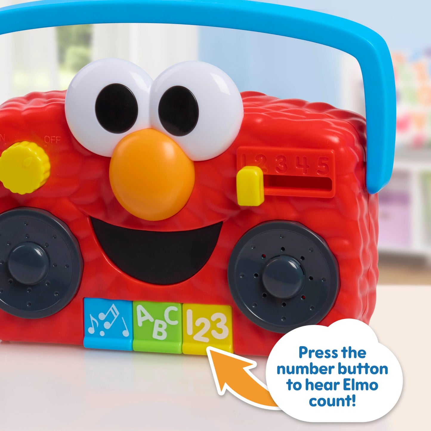 Just Play Sesame Street Elmo Take Along Mini Boombox, Kids Toys For Ages 2 Up