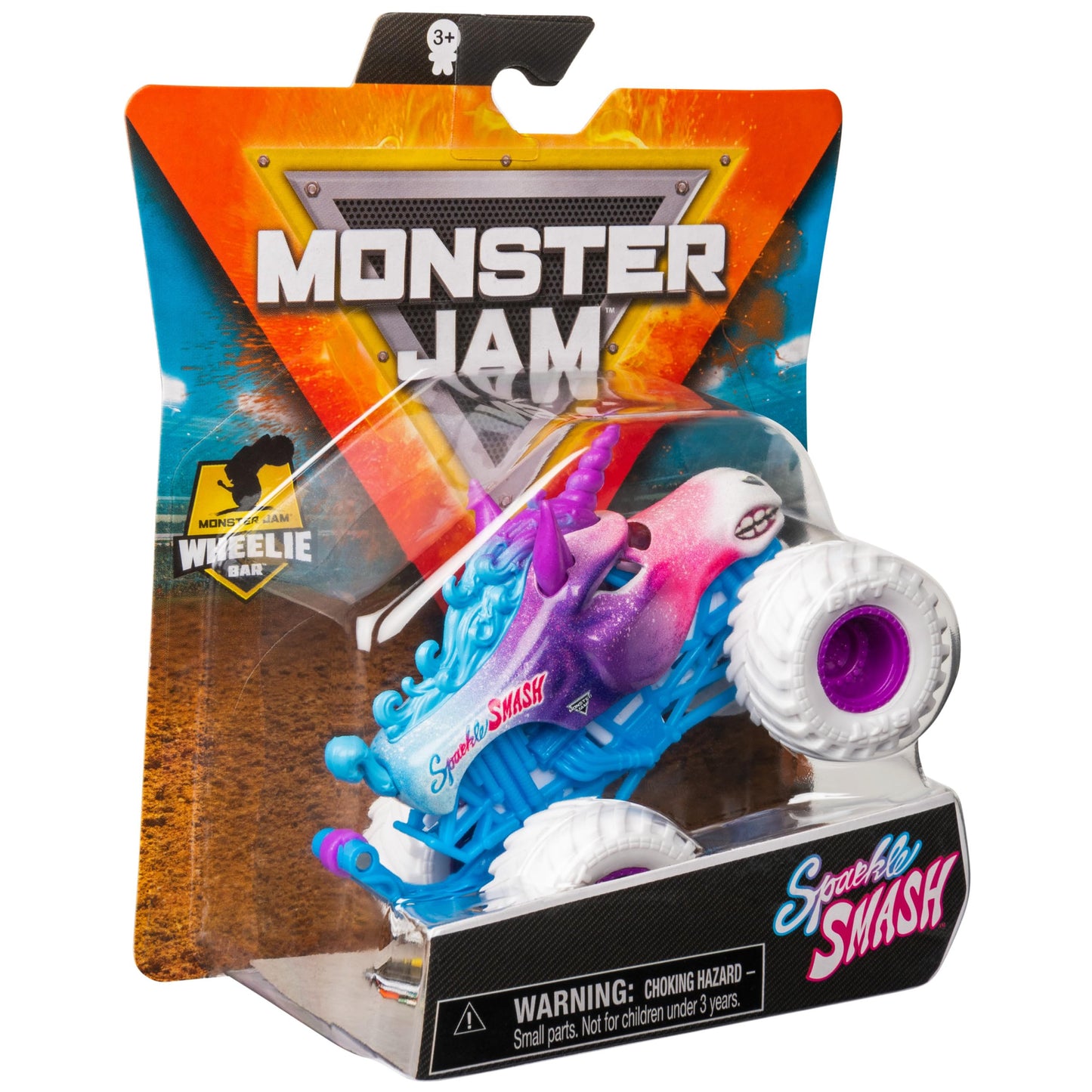 Monster Jam Official Sparkle Smash Monster Truck, Die-Cast Vehicle, 1:64 Scale, Multi Color, Model 20129344-6055924