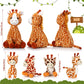 Honoson 5 Pcs Giraffe Stuffed Animals Set 18'' Large Mommy Giraffe Plush With 4 Cute Baby Zippered Tummy Soft Gift For Boy Girl