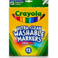 Crayola Ultra Clean Washable Markers, Fine Line Marker Set, Gift for Kids, 12 Count