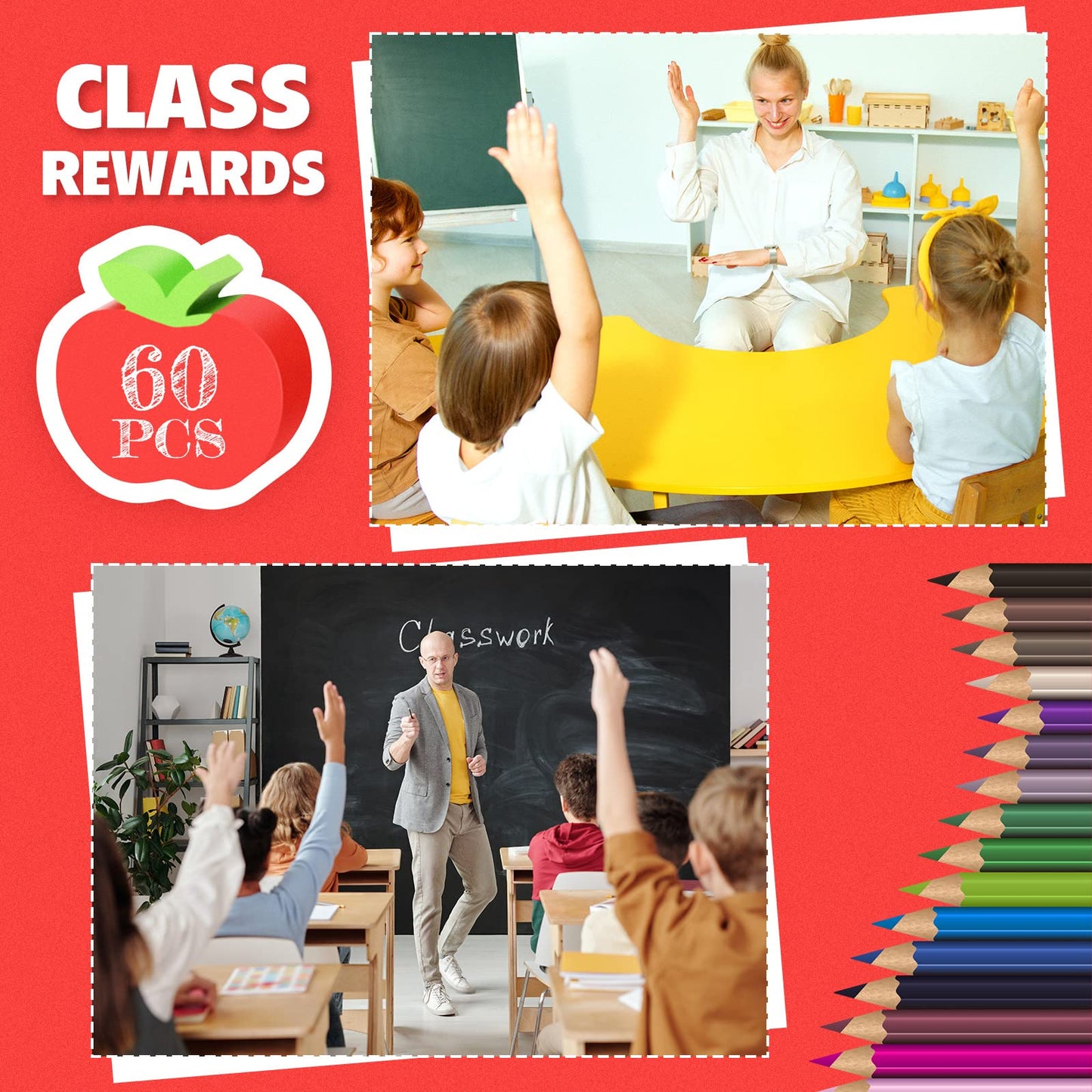 60pcs Mini Apple Erasers for Kids Bulk Classroom Welcome Back to School Gifts Classroom Counting Math Manipulatives Teacher Supp