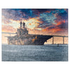 MyPuzzle A U.S. Navy Ship Leaves San Diego Bay and Heads Into The Pacific Ocean - enhanced 100 Piece Jigsaw Puzzle for mature-themeds