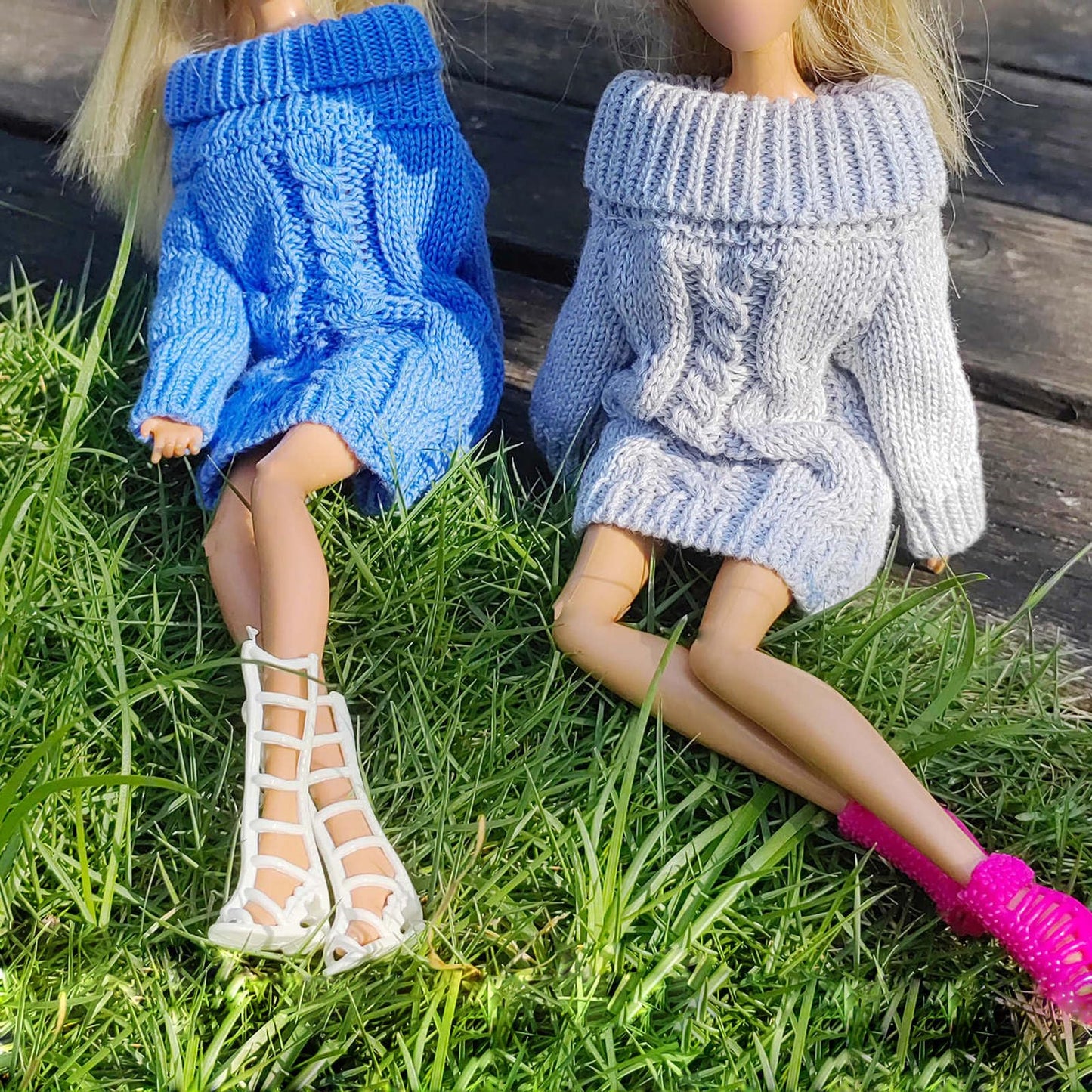 Bjdbus Blue Winter Turtleneck Sweater Clothes For 11.5 Inch Girl Doll Accessories