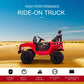 Aosom 12V Kids Ride On Truck with Parent Remote Control, Battery Powered Electric Car with Spring Suspension, Adjustable Speed,