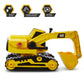 CAT Power Haulers Excavator - Yellow Construction Vehicle with Motion Drive, Lights & Sounds for Kids Ages 3+, Model 82268