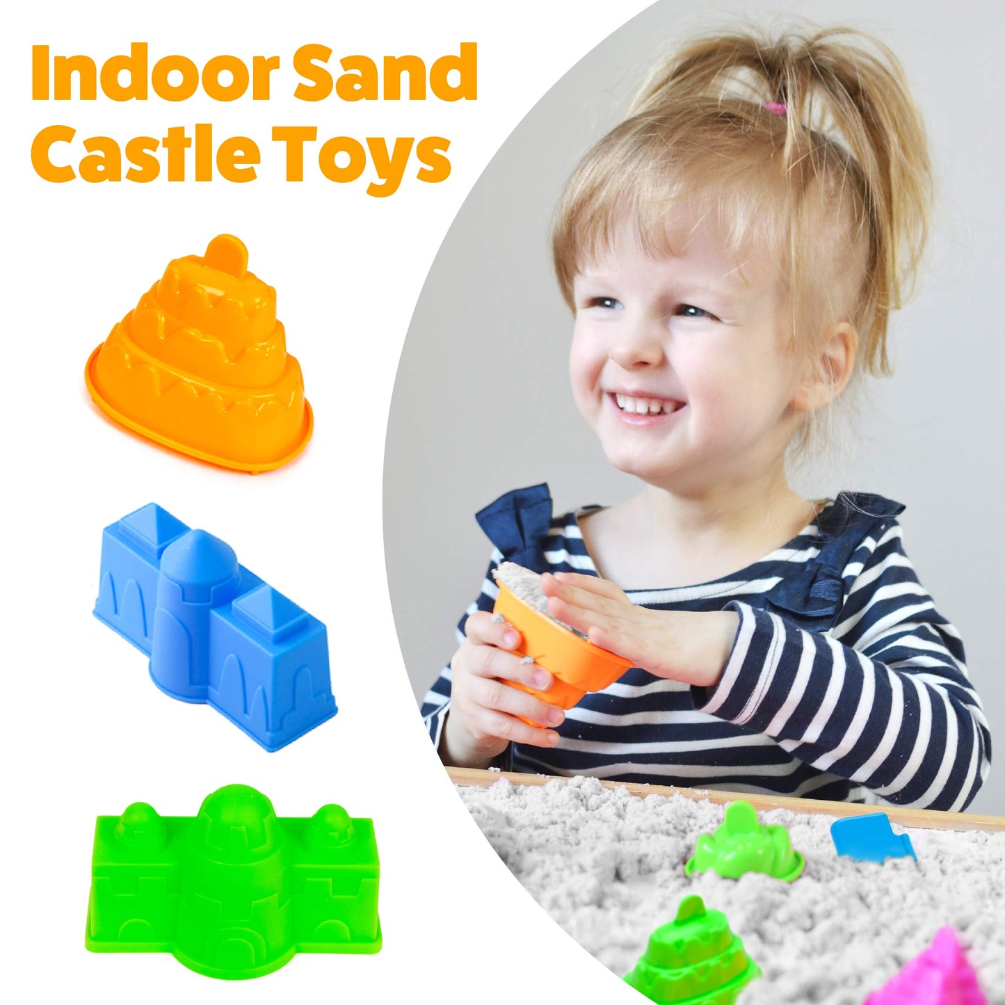USA Toyz Sand Molds Beach Toys for Kids - 23pk Sand Castle Building Kit Sandbox Toys for Toddlers, Compatible with Molding Clay