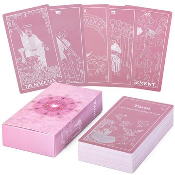 Erbacan Classic Pink Tarot Cards With Guidebook-Tarot Cards For Beginners-Learining Tarot Deck With Guidebook(Without Pouch Bag)
