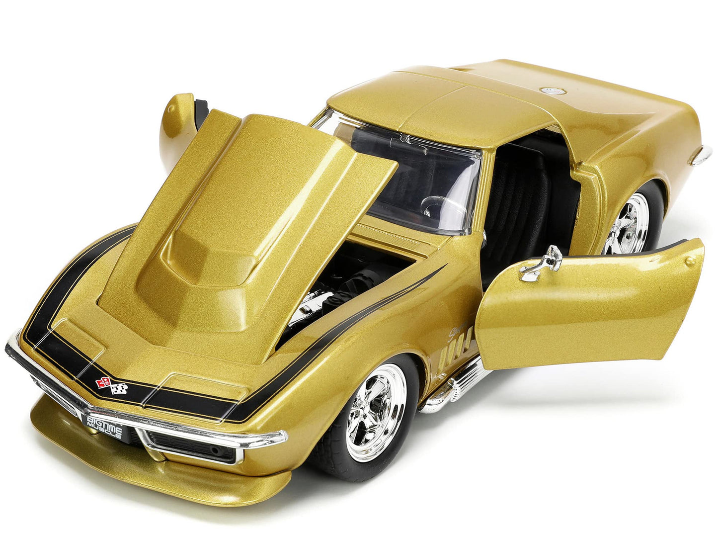 Jada Toys Big Time Muscle 1:24 1969 chevy corvette Stingray ZL-1 Die-cast car gold Toys for Kids and Adults