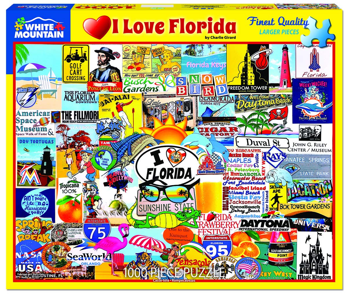 White Mountain Puzzles I Love Florida - 1000 Piece Jigsaw Puzzle