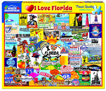 White Mountain Puzzles I Love Florida - 1000 Piece Jigsaw Puzzle