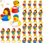 Deekin 48 Pcs Teacher Themed Party Favors Rubber Ducks 2 Inch School Educator Events Award Gifts for Teacher Appreciation Cute I