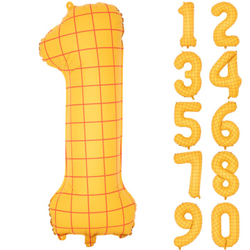 40 In Matte Yellow Number Balloons Helium Foil Mylar Balloon Birthday Party Banquet Decoration Digital 1