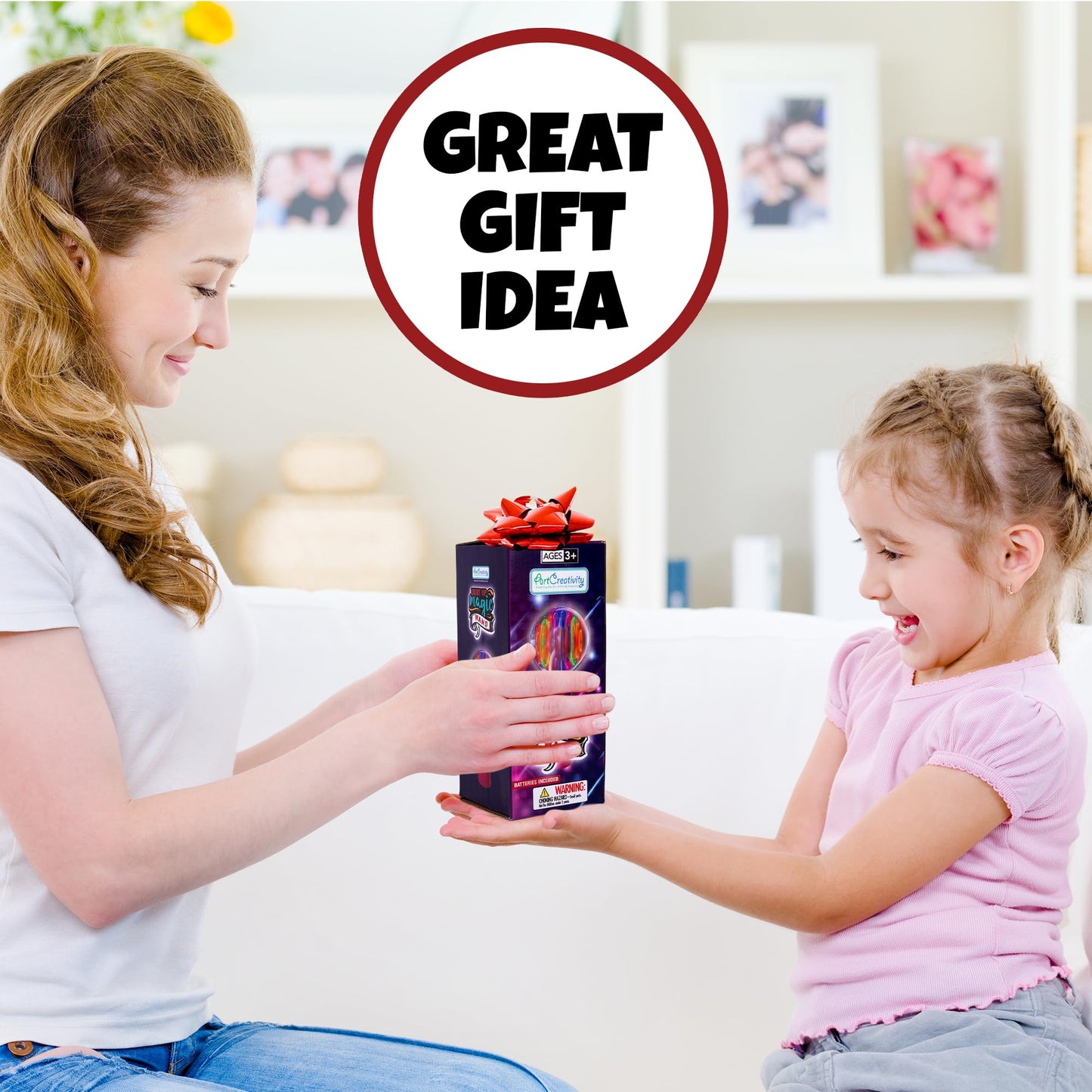 ArtCreativity Light Up Wand for Kids - LED Light Up Toy Wand for Boys and Girls - Unique Spinning Light Up Toy - Batteries Inclu