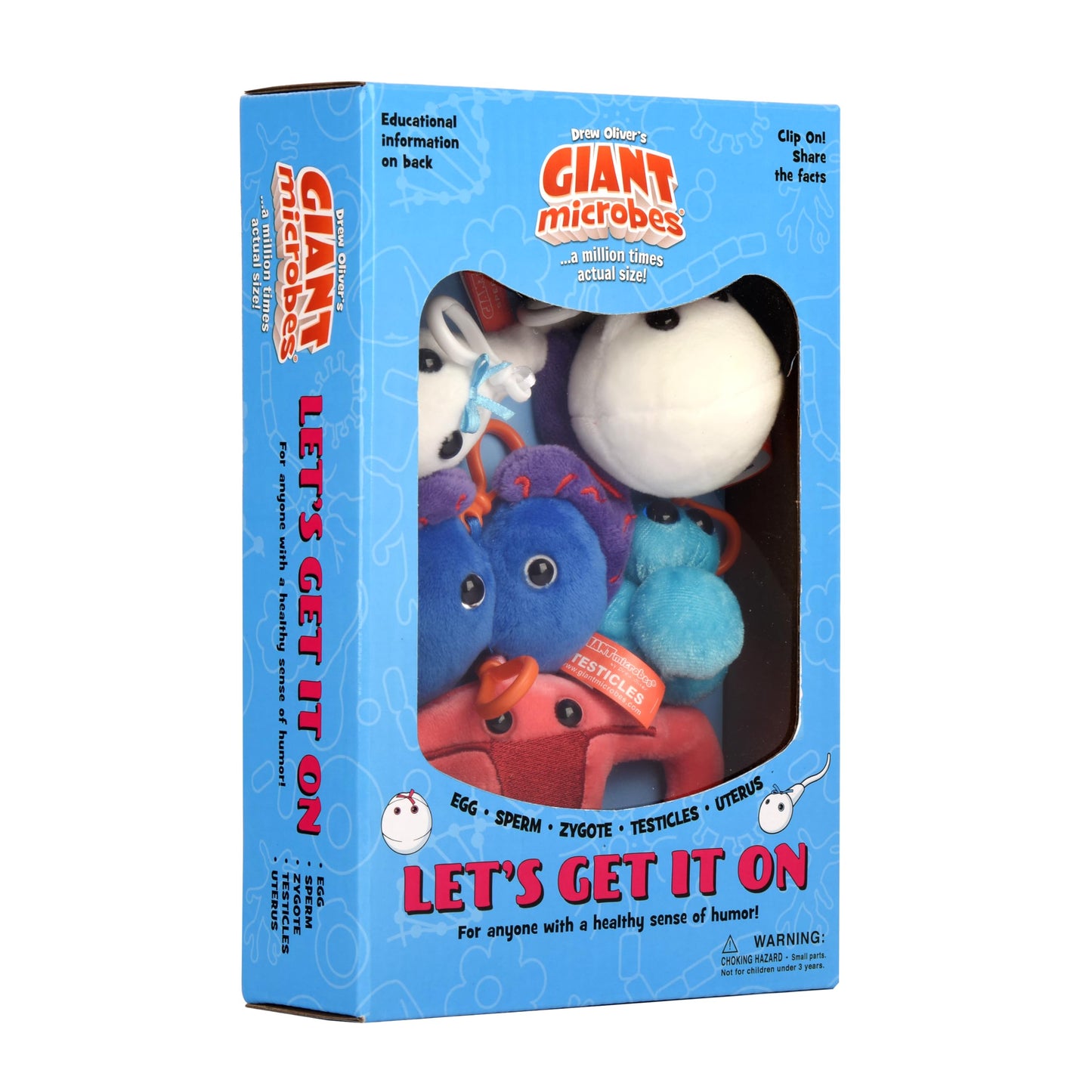 GIANTmicrobes Gift Box - Let's Get it On, Plush Uterus Model, 3-inch, Multicolor, Funny Medical Gag Gift for Doctors and Nurses