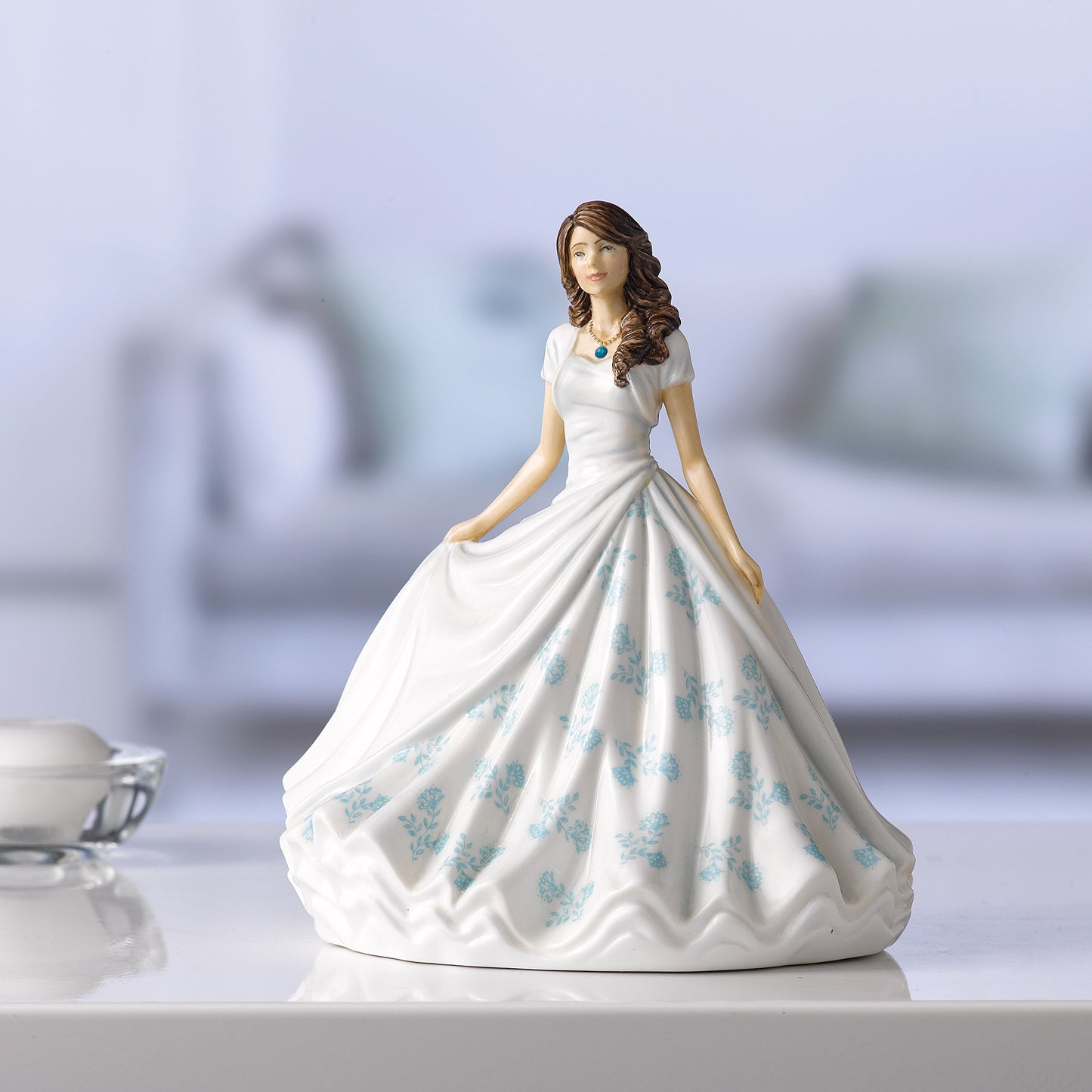 Royal Doulton Birthstone Petites Figurine December Turquoise 7" Fine Bone China Blue HN 5908