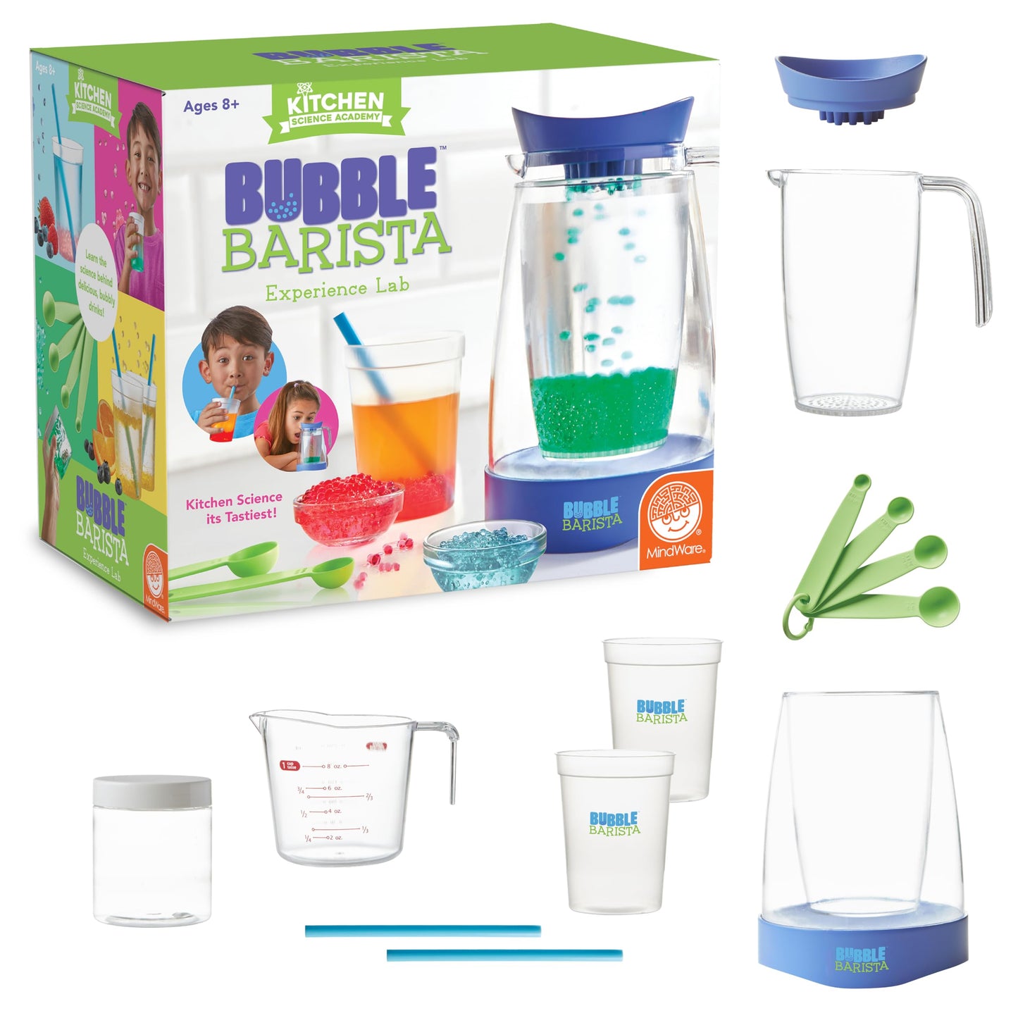 MindWare Kitchen Science Academy Bubble Barista Kit - Innovative Drink-Making Kit That Combines Fizzy Magic with Kitchen Science