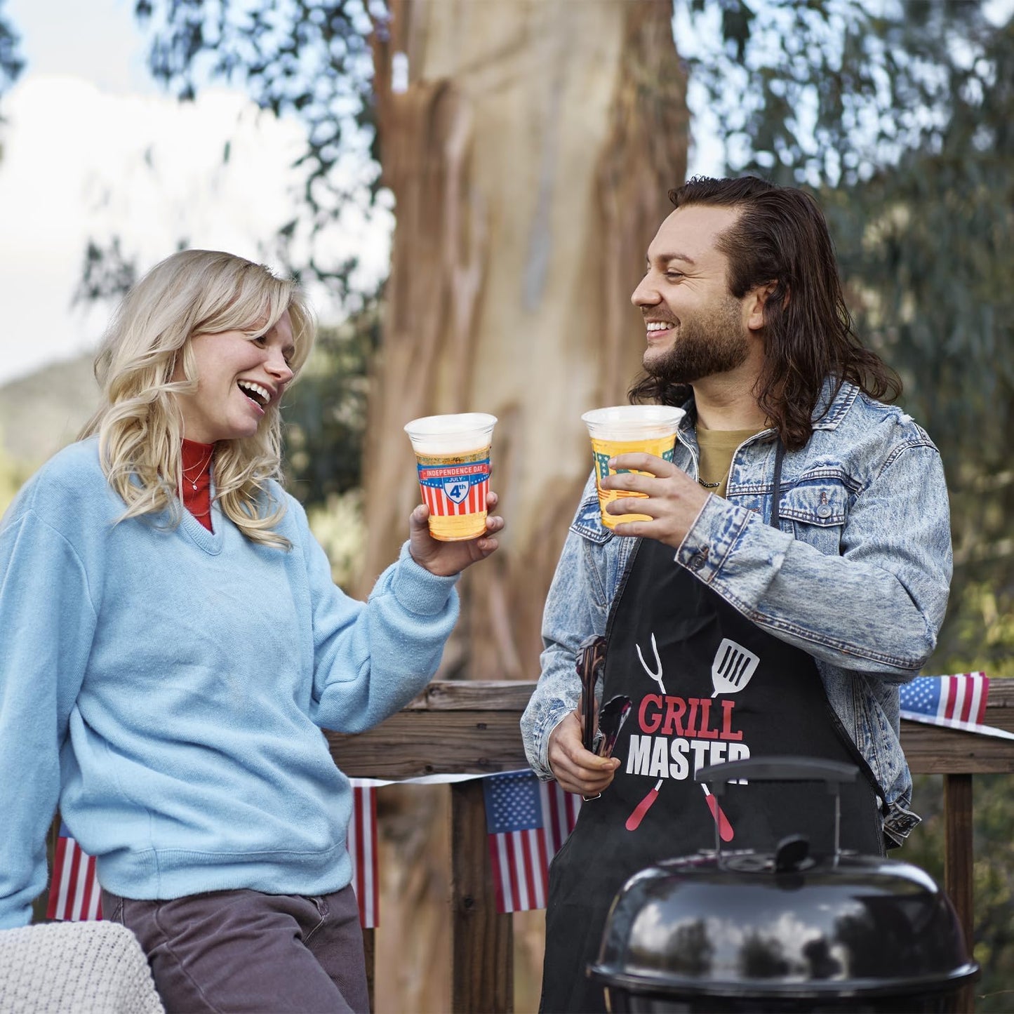 GuassLee 50pcs 4th of July Party Cups Plastic Disposable Cups for Independence Day Memorial Day Party Decor Supplies (12 oz)