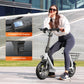 Caroma Peak 560W Electric Scooter with Seat 12 Miles Range 20Mph Max Speed 12 Tire Foldable Electric Scooter for mature-themed 265lb Max Load(White)