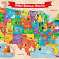 MasterPieces 44 Piece Jigsaw Puzzle for Kids - USA Map Wood Puzzle - 16.5x11.8