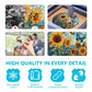 Wooden Puzzles for mature-themeds - Glass Sunflower Wood Puzzle 600 Pieces  Unique Shaped Wooden Jigsaw Puzzles for mature-themeds  Wood Puzzles mature-themed  Perfect for Birthday Gift  Family Puzzle  17.3 * 17.3in  XL