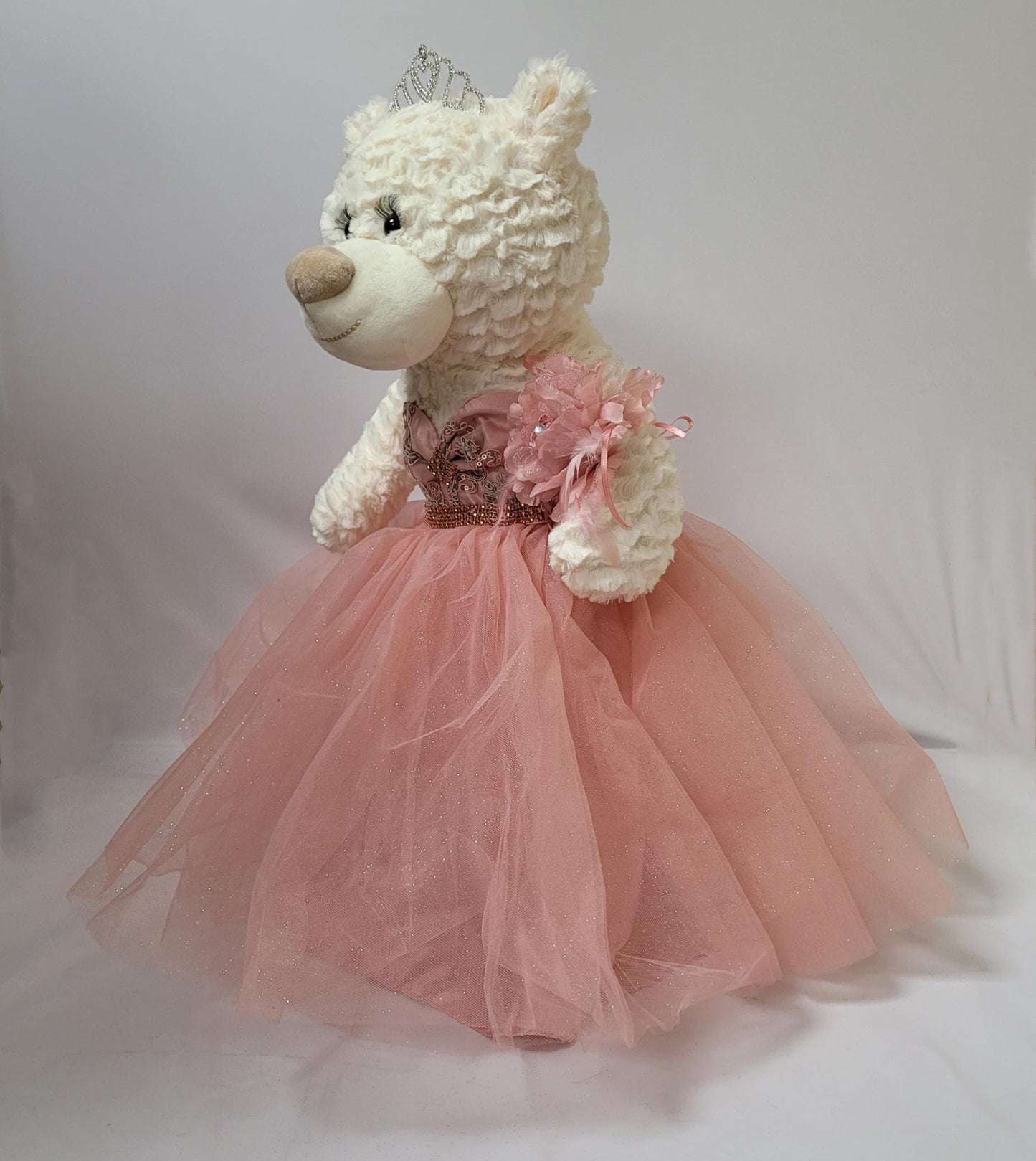 KINNEX COLLECTIONS SINCE 1997 20 Teddy Bear with Elegant Dress (Centerpiece) ~ B16631N-30M (Rose Gold)