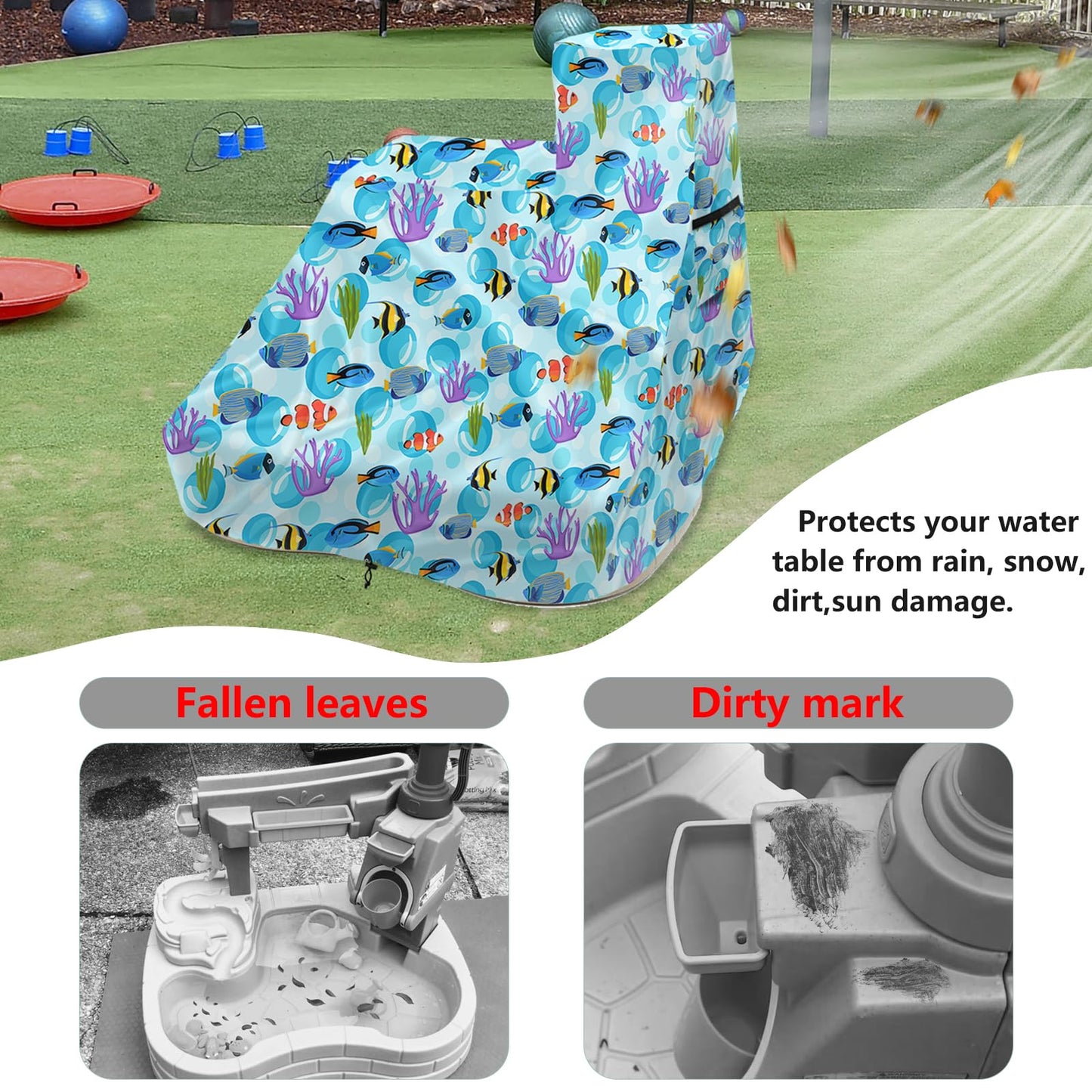 Sobana Kids Water Table Cover for Pump & Splash Discovery Pond Water Table,Waterproof Dust Proof Anti-UV Outdoor Kids Water Sens