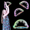 The Dreidel Company Flashing Tambourines Hand Held, 9'' Inch Tambourine Flashes In Assorted Colors, Ring Metal Jingles Percussio