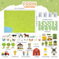 BONNYCO Felt Board for Toddlers with 92 Animal Farm Figures. Montessori and Sensory Toys, Birthday Gifts for Kids 3-8 Years Old.