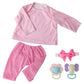 Ekokiz Reborn Baby Dolls Clothes Girl Pink Baby Clothes Doll Clothes 17-22 Inches Outfit Accessories Set For Realistic Newborn B