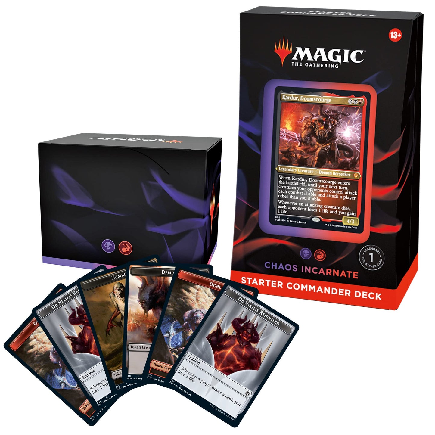 Magic: The Gathering Starter Commander Deck - Chaos Incarnate (Black-Red) | Ready-To-Play Deck For Beginners And Fans | Ages 13+ | Collectible Card Games
