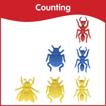 Edxeducation Bug Counters - Mini Jar - Set Of 72 - Early Math Manipulatives - Bug Counters, Tweezers And Actvity Guide - Home Learning