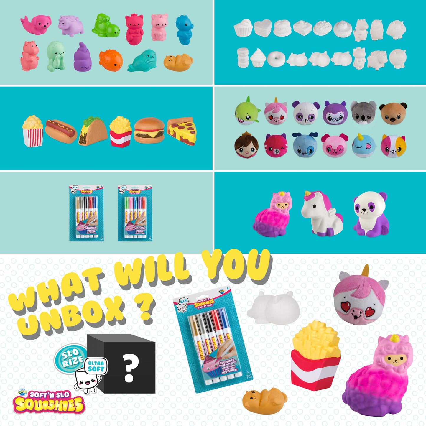 Orb Soft'N Slo Squishies Mystery Box - Cute Fidget & Sensory Toys For Boys & Girls. Best Gift For Kids!