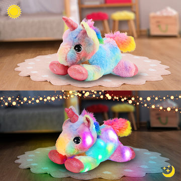 Easfan Led Unicorn Plush Light-Up Stuffed Animal With Colorful Night Lights Glow In The Dark Birthday Festival For Kids Toddlers