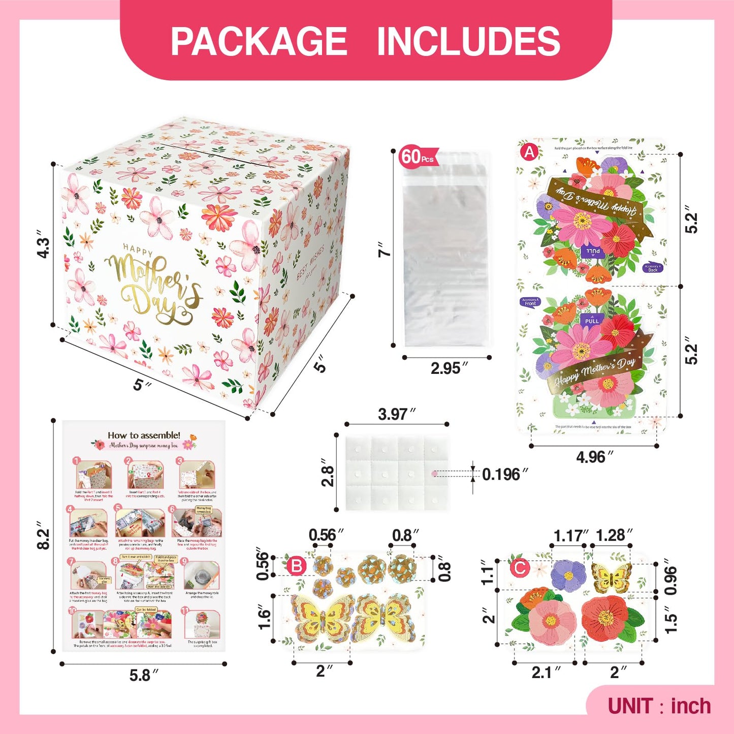 YAOLIGIFT Mothers Day Gifts Money Box for Cash Gift, Surprise Explosion Gift for Mom, DIY Money Holder for Cash with Pull Out Ca