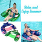 Inflatable Pool Float Chair - 2 Pack Pool Floating Chair mature-themed Pool Float Seat with Cup Holder and Headrest  Portable Lounge Floats for Swimming Pool Party Toy Floaties Beach Floaty(XL)