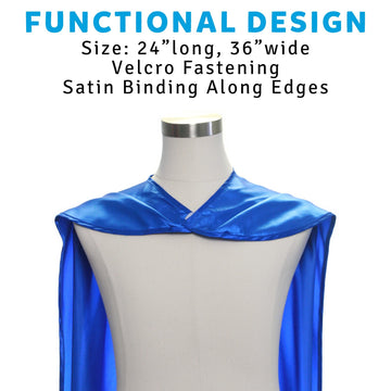 Everfan Royal Blue Polyester Satin Superhero Cape - Kids