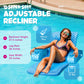 Trc Recreation Super Soft Adjustable Pool Recliner Float Portable Comfortable Chair Lounger With Cup Holders For Swimming Pool Essentials, Marina Blue