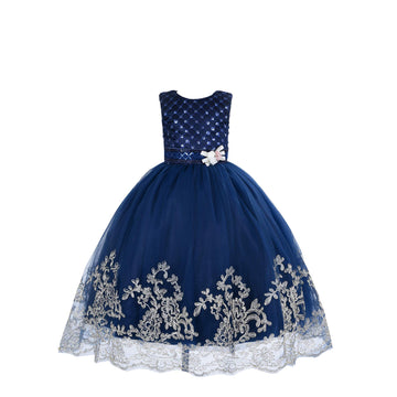 Cosplay Life Floral Dress For Girls And Young Adults Fashion Flower Waistline Kids Party Festival Dress Ages 4-12 Years Old (Blue, 6Yrs)