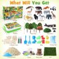 Lorfancy 112 Pcs Animal Sensory Bin Toys Kids Play Sand Kit Toddler Sandbox Toy Forest Animals Molds Sand Tools Diy Painting Pre