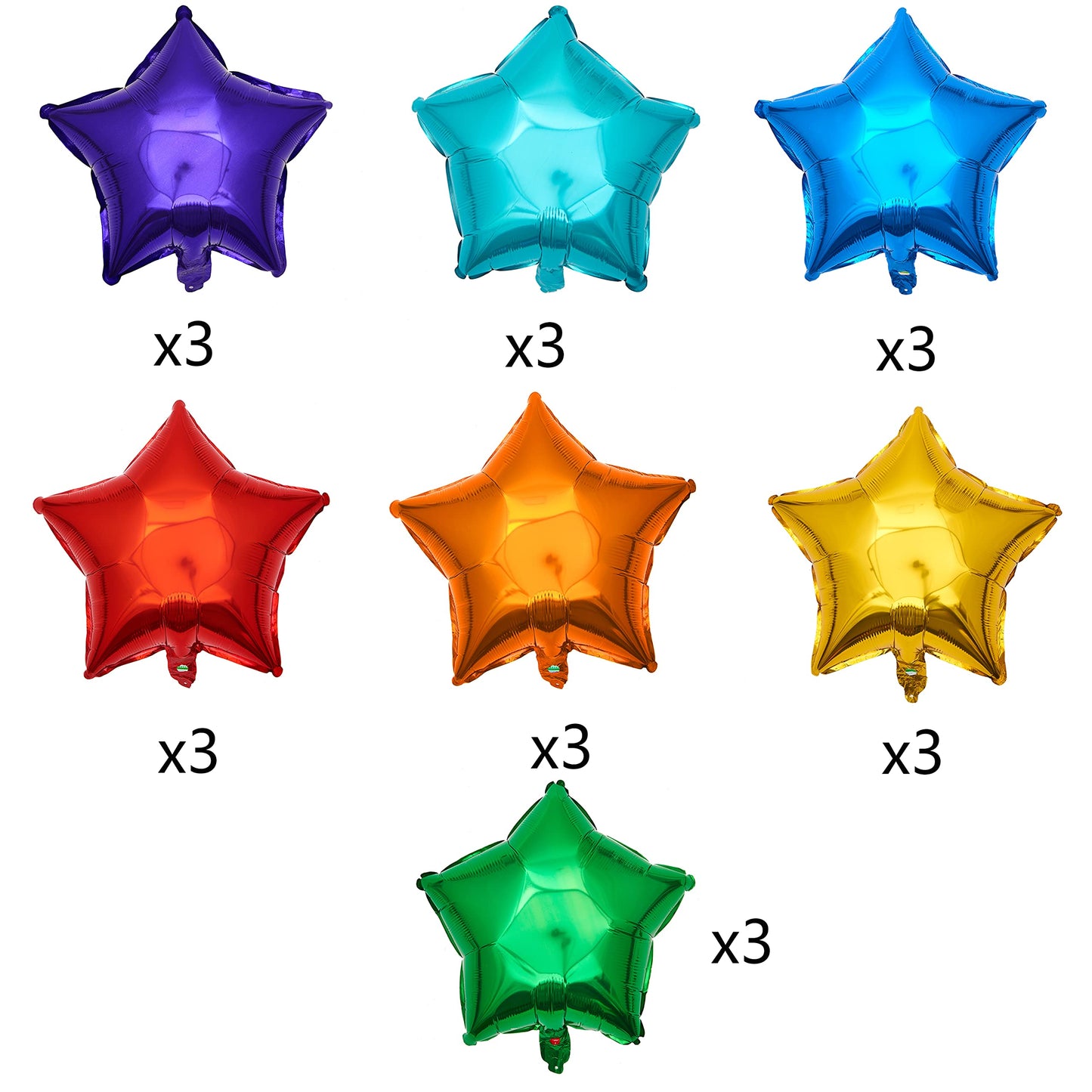 18 Inch Star Foil Balloons, 21Pcs Balloons For Party Decoration