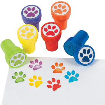 Fun Express Paw Print Stampers - Educational and Learning Activities for Kids - VBS Vacation Bible School Supplies/Decor - 24 Pi
