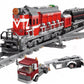 General Jim's Red Diesel Cargo Train Building Blocks Set - 1000+ Pieces, Automatic Running System, Multi-colored, Model 689585219054