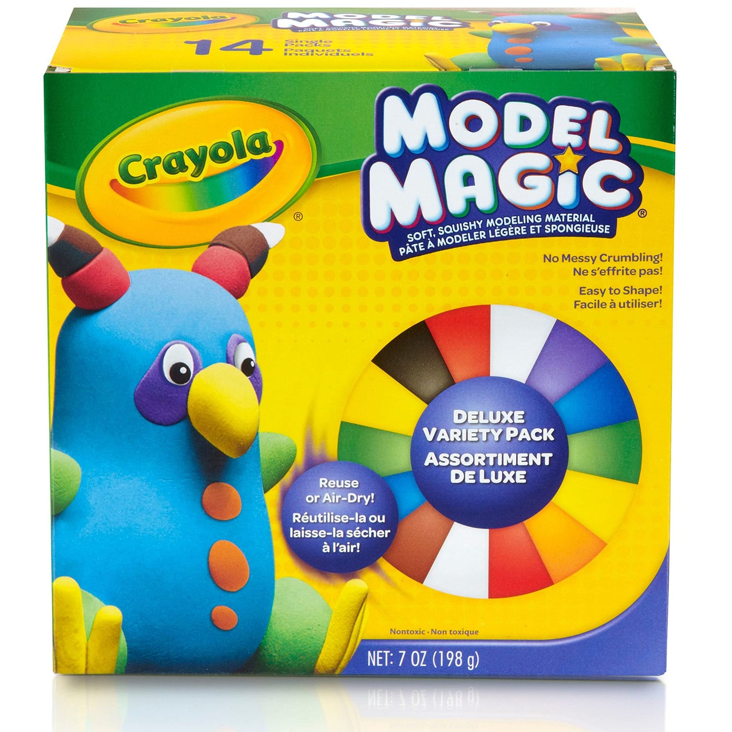 Crayola Model Magic Deluxe Variety Pack (14 Packs), Kids Air Dry Clay, Modeling Clay Alternative, Craft Supplies for Teachers, 7