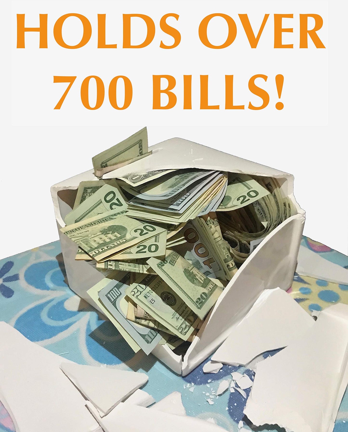 Piggy Bank For Adults - Must Break To Access Money | Ceramic Savings Bank To Help Budget And Save For Vacation Wedding Or Childs College Fund | Money Saver Box With One Small Opening | Birthday Gift