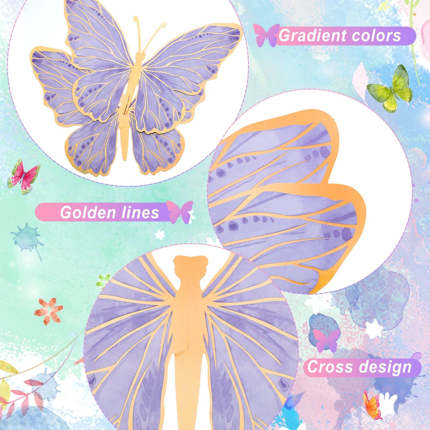 Geyee 10 Pcs Large Butterfly Centerpieces For Tables Butterfly Party Decorations 3D Paper Butterfly Table Toppers Centerpieces W