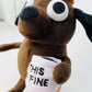 Tavashome 11'' Funny Chocolate This Is Fine Dog Plushie, Humor Coffee Drinking Dog Stuffed Animal Soft Dolls Plushies, Inspirati