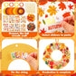 Hollowfly 48 Sets Autumn Wreath Craft Kits for Kids DIY Pumpkin Wreath Hanging Ornaments Make Your Own Paper Fall Craft with Sti